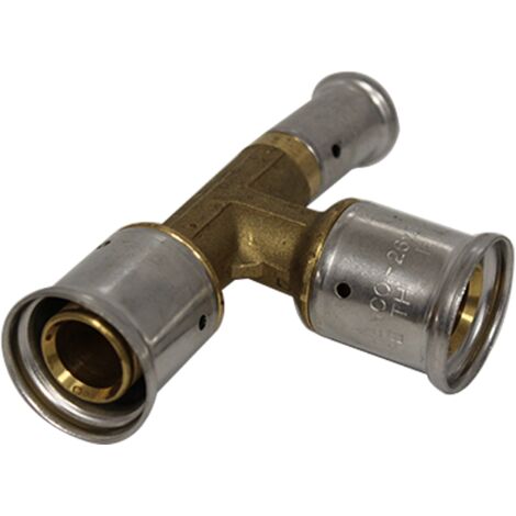 Té réduit laiton multicouche à sertir TH ou BE Ø26x3.0-26x3.0-16x2.0