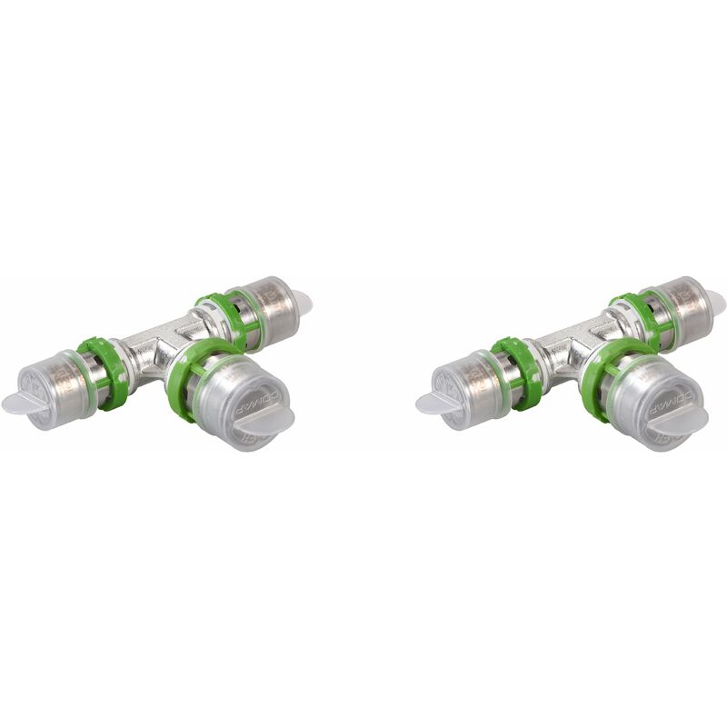 Té réduit métallique à sertir pour tubes multicouche - 26x3-20x2-16x2 - Raccords MultiSkin - Vendus par 2 - 7130RW262016 - Comap