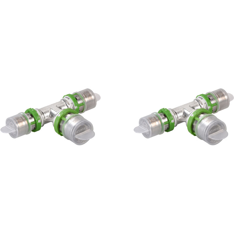 Té réduit métallique à sertir pour tubes multicouche - 26x3-16x2-26x3 - Vendus par 2 - Raccords MultiSkin - 7130RW261626-2 - Comap