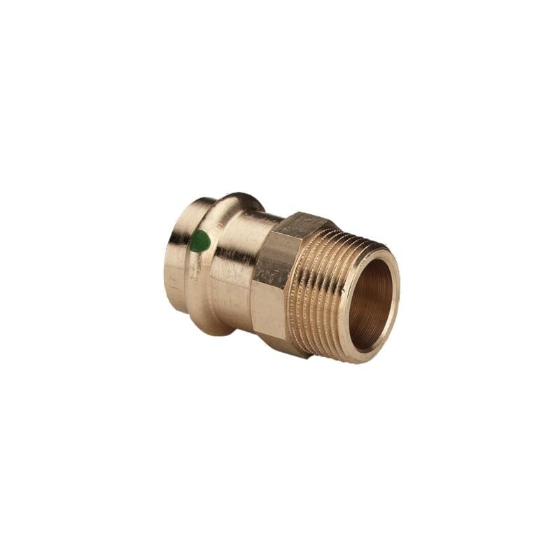 Raccord droit bronze à sertir Femelle - Mâle fixe à visser 26x34 - 35