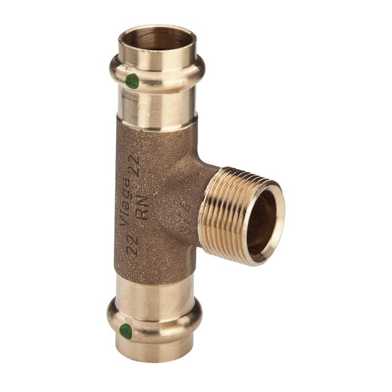 Viega - Té bronze à setir Femelle - Mâle à visser 20x27 - 18