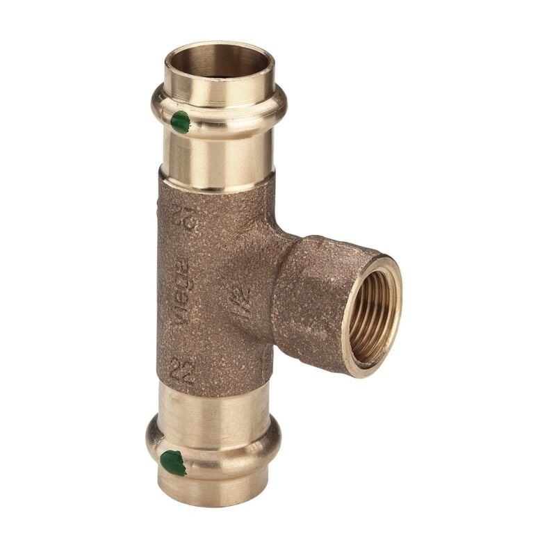 Viega - Té bronze à setir Femelle - Femelle à visser 20x27 - 22