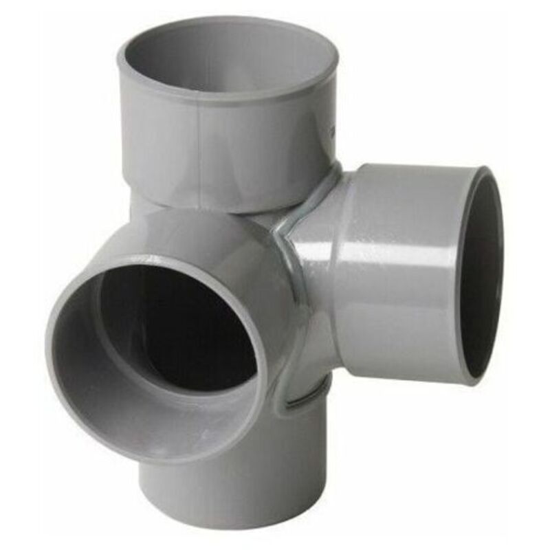 Té solide à angle droit en PVC gris 40 Té solide-gris