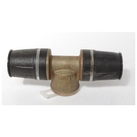 Té sortie femelle pour tube multicouche Ø 25mm F20X27 (25 x Rp 3/4") bi-matière laiton / PPSU plomberie TECELOGO TECE 8710404