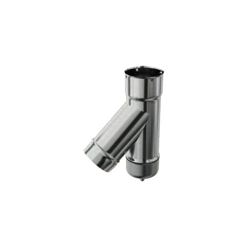 Té de tubage inox 304 à 135° + purge 155/161 mm - Ten