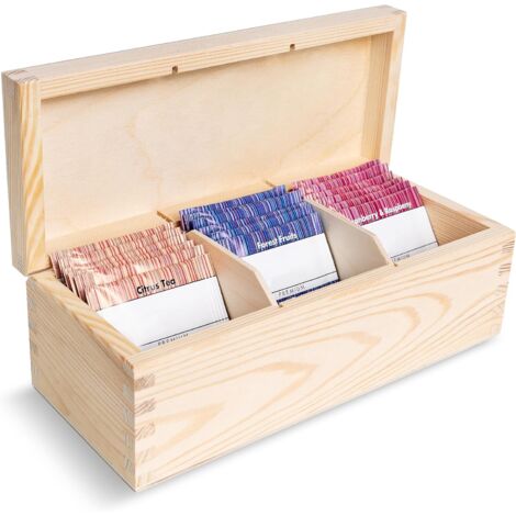 Tea Box with 3 Compartments 22 x 9 x 7.5 cm