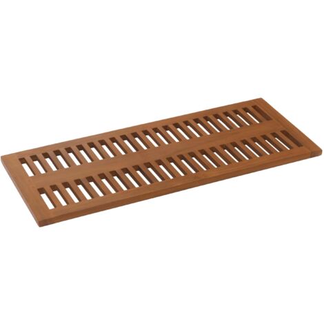 Teak-Badematte HHG-758, Duschmatte Badvorleger, hochwertiges B-Grade-Teak (Kernholz, 20-30 Jahre), 3x40x100cm