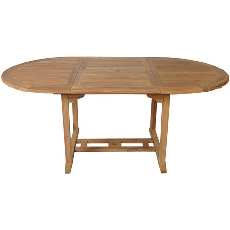 TEAK Gartentisch 120-180100cm OVAL