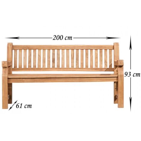 Teakbank Jackson teak 200 cm
