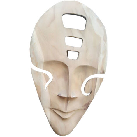 Teakholz Maske Skulptur ca. 20 x 38 x 5 cm Holzmaske