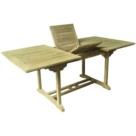 Teakholz Tisch rechteckig ausziehbar 180/120x95x75cm-MT25