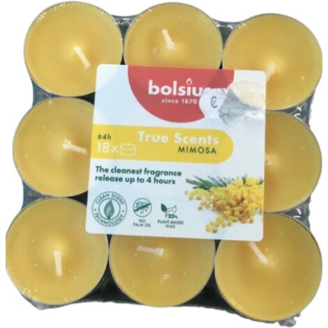 Tealight 18pz 4H mimosa Bolsius