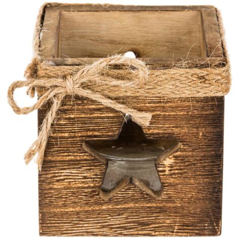 Tealight cuadrado calado de madera - Feeric lights & christmas