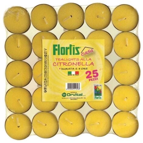 Tealights citronella 4 h, 25 pezzi - orvital spa