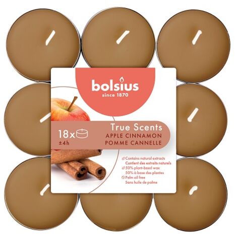 Tealights True Scents Bolsius Mela e Cannella 18 pz
