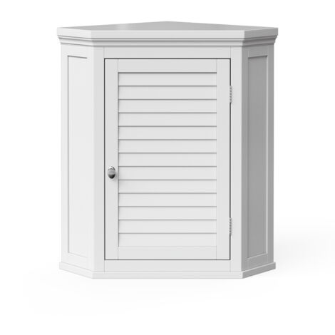 Teamson Home – Armoire murale de salle de bain en bois d'ingénierie 57,2 x 38,1 x 61 cm avec 1 porte – Rangement optimisé pour espaces confinés – ELG587
