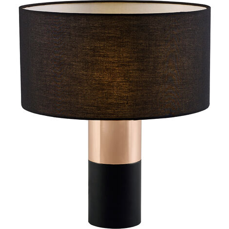 Teamson Home Ayden Table Lamp with Touch Control, Standing Light with Tap Sensor, Modern Lighting in Black for Living Room, Bedroom or Dining Room