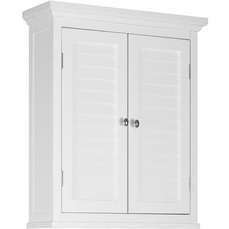 Teamson Home Botiquín O Mueble De Baño De Pared Madera Y Blanco ELG-583