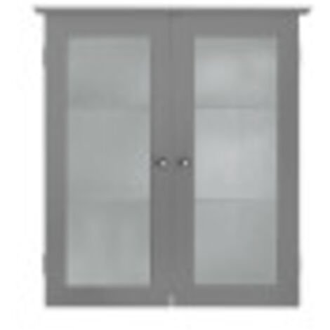 Teamson Home Connor Arredo Bagno Pensile 2 Porte In Vetro Grigio EHF-581G