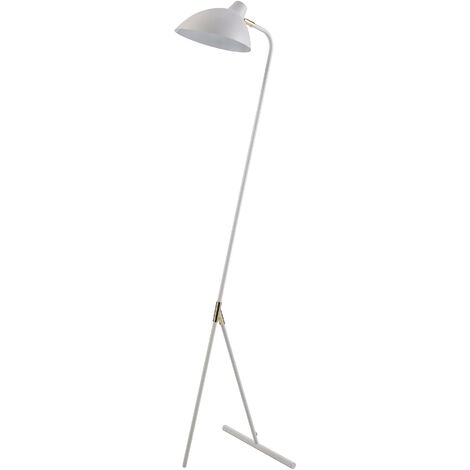 Teamson Home Delicata Monopod Standard Task Floor Lamp with White Shade, Reading Spot Light, Modern Tall Lighting for Living Room or Office