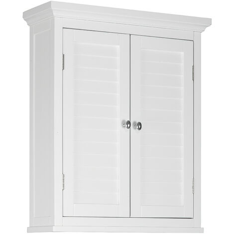 Teamson Home Mobile Del Bagno Parete Legno Bianco Doppia Porta ELG-583