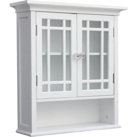 Teamson Home Neal Arredo Bagno Pensile In Legno 2 Porte Bianco 7473