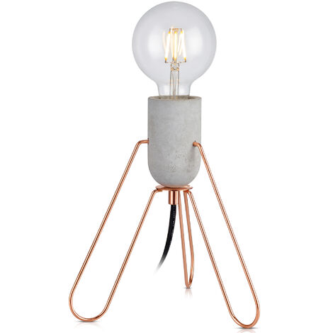 Teamson Home Piccola Accent Tripod Table Lamp, Electric Reading Desk Light for Living Room, Office or Bedroom, Modern Lighting in Rose Gold
