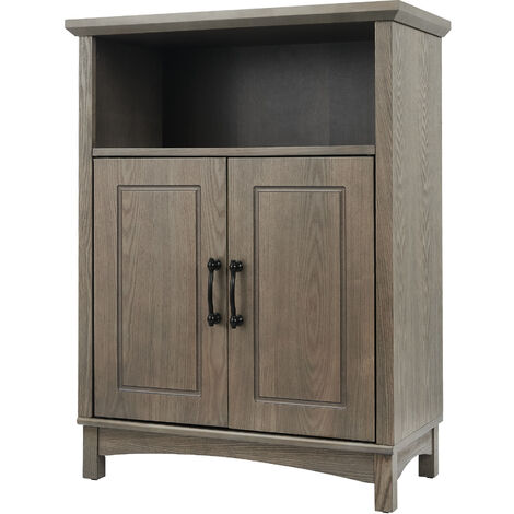 Teamson Home Russell Wooden Baglie da bagno Unotta mobile di stoccaggio indipendente 33 cm x 66 cm x 87 rovere salato EHF-F0013