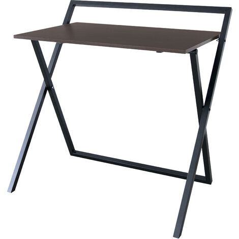 Teamson Home Scrivania Tavolo Per Ufficio In Legno Pieghevolei Marrone/Nero VNF-00094