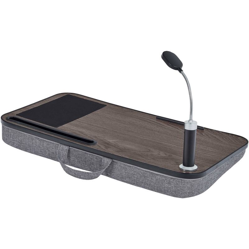 Teamson Home - Support pour pc portable tablette table de lit coussin gris brun VNF-00112-UK