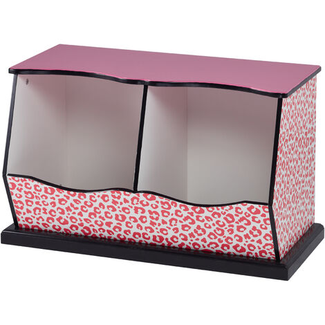 Teamson Kids Children Pink Wooden Storage Drawers Toy Box Storage TD-12473P
