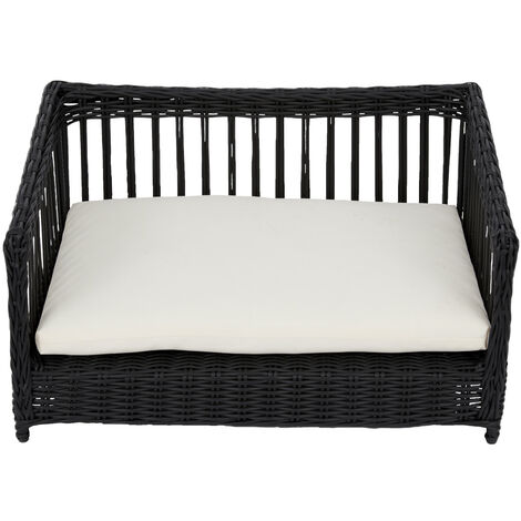 Teamson Pets Clotho Interno Esterno Rattan Lettino Per Gatti o Cani Di Piccola Taglia Con Cuscino Lavabile Rimovibile Marrone ST-N10006-UK