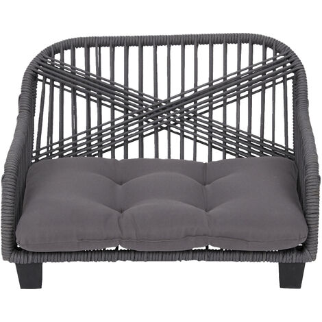 Teamson Pets Lachesis Interni Esterni Letto Di Corda Tessuta Per Gatti O Cani Di Piccola Tasglia Resistente All-Acqua Con Cuscino Lavabile Rimovibile Grigio ST-N10007-UK