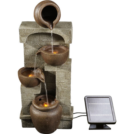 TeamsonHome 28 "Bols en cascade et pierres empilées a mené une fontaine d'eau extérieure