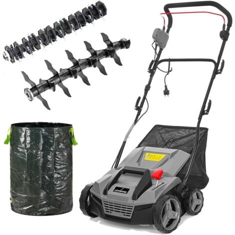 Teasel Scarificateur Emousseur 2w1, 1800w, Scarificateur Électrique Avec Largeur De Travail 38 Cm - Profondeur De Travail Réglable Sur 5 Niveaux De -12 Biz + 6 Mm