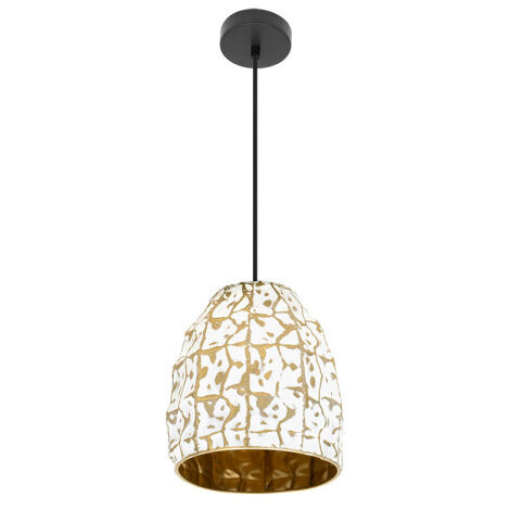 Tebas Lampe suspendue noir/blanc/or deceiling 1xe27 Regx25x25 Cm