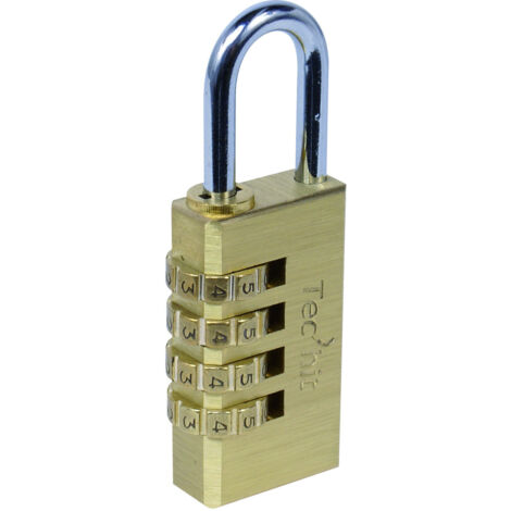 TEC HIT 429120 - Cadenas - Longueur 20 mm - A combinaison - Code 3 chiffres - En laiton