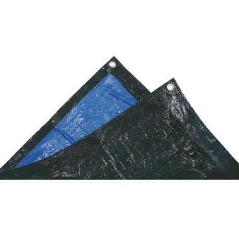TEC HIT 880203 - Bâche lourde de protection 140g/m² - 2 x 3 mètres - Bleu / Noir