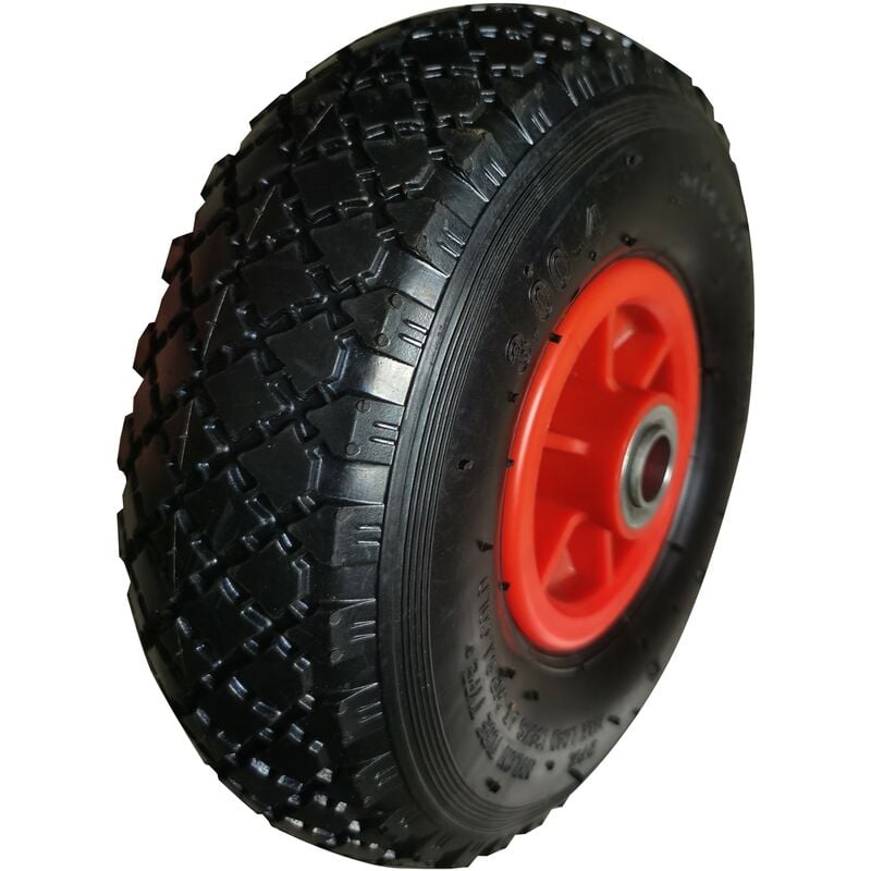 Tec hit 176020 - Roue pleine - 251 x 73 mm - En polyuréthane - Axe 20 mm - Pour Brouette, Chariot ou Diable