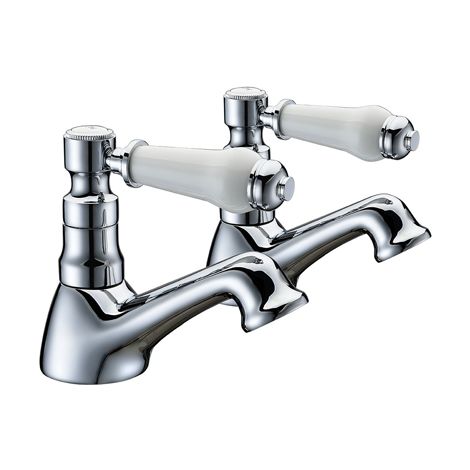 Imperior Traditional Twin Bath Taps Chrome