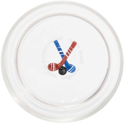 Teca Bicchieri Winter Game Tumbler 35cl en Verre Borosilicaté avec Décoration Tridimensionnelle Hockey Artisanale pour Ambiance Hivernale