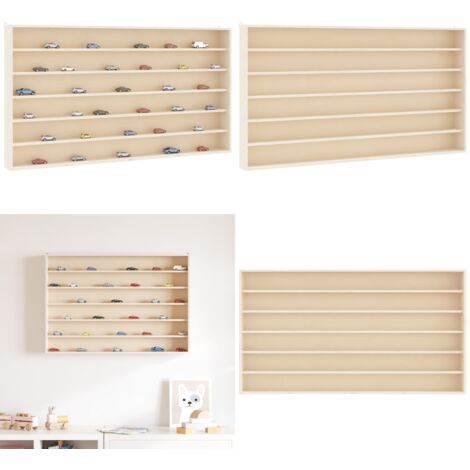 Teca da Collezione in Legno con 6 Ripiani 80x8,5x55 cm - Vetrina a parete - Vetrina per pensile