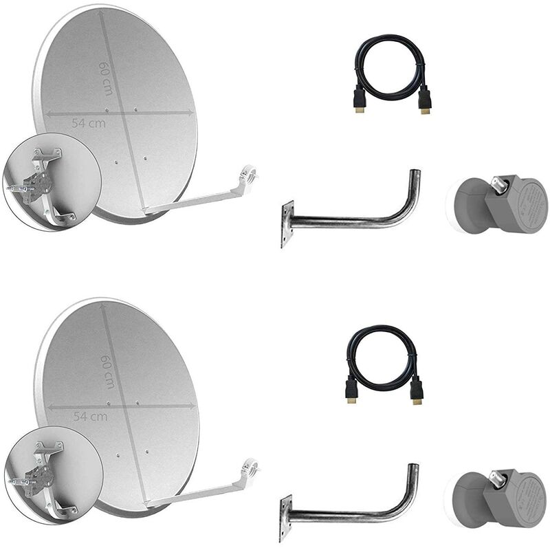 

Tecatel Kit parabólica 80 cm, Soporte y LNB Universal (K60C2LS) K80C1LS