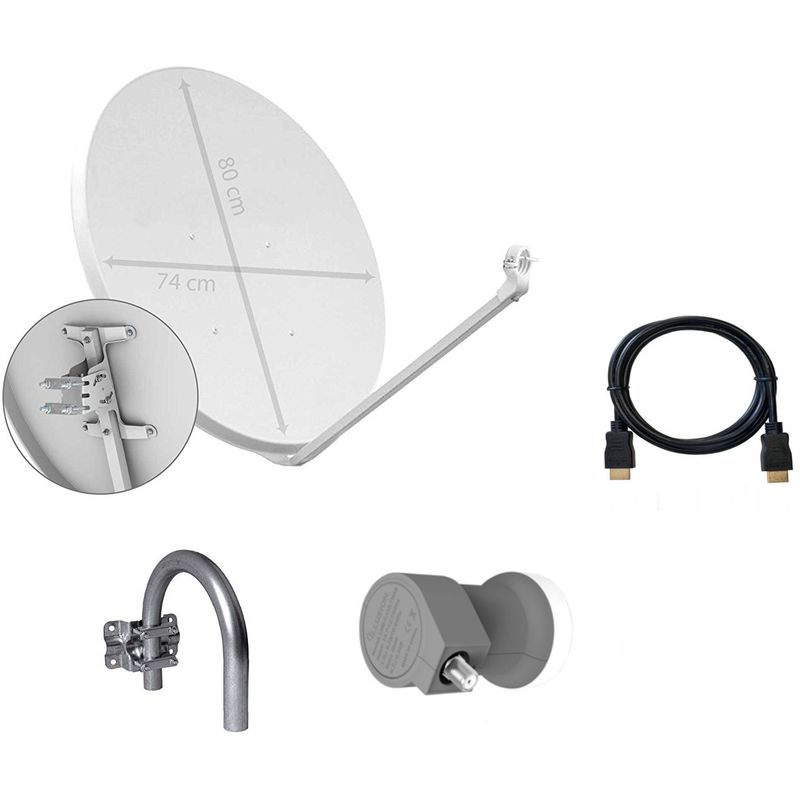

Tecatel Kit parabólica 80 cm, soporte y LNB Universal K80C1LS