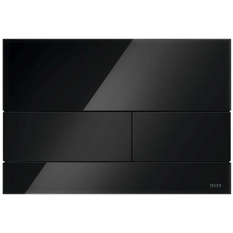Tece - square - Commande de chasse d'eau, verre noir / noir 9240809