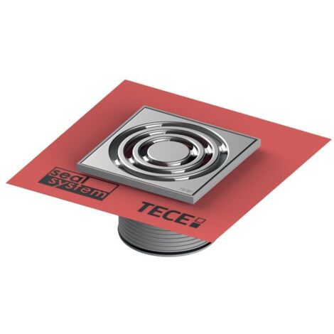 Tece drainpoint S Rostrahmen 150x150mm inklusive Rost und angebrachte Dichtmanschette, Kunststoff