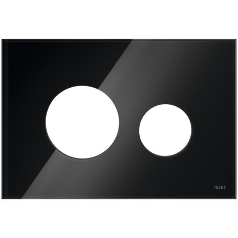 Tece loop Blende für WC-Betätigungsplatte, Glas Schwarz glänzend