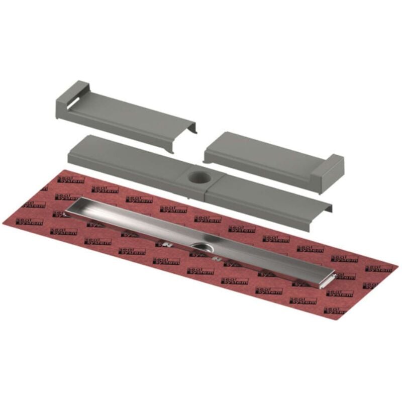 Tece - drailine-Evo - Caniveau de douche Evo 80 cm, avec bride, couvercle de protection, acier inoxydable 600802