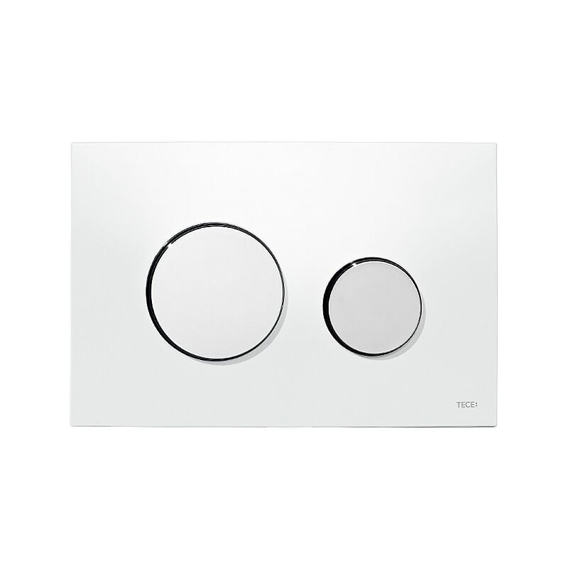 Plaque wc Tece loop Plaque de commande: Blanc, touches chromé brillant