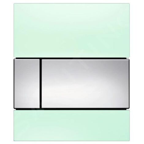 Tece TECEsquare - Commande de chasse d'eau d’urinoir, verre vert/chrome brillant 9242805